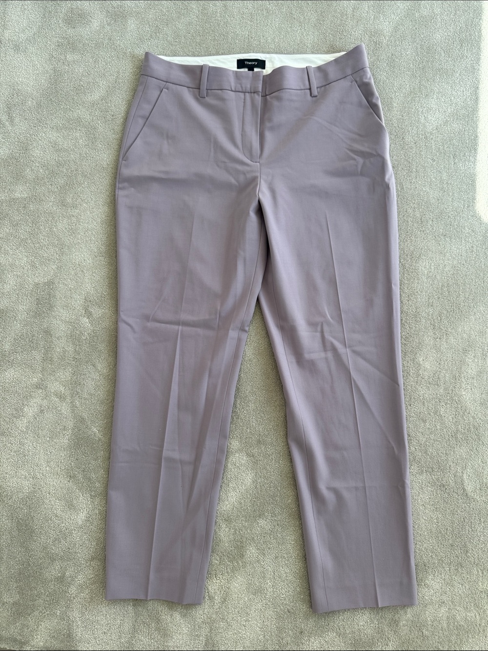 Theory Lilac Straight-Leg Pants, size 4